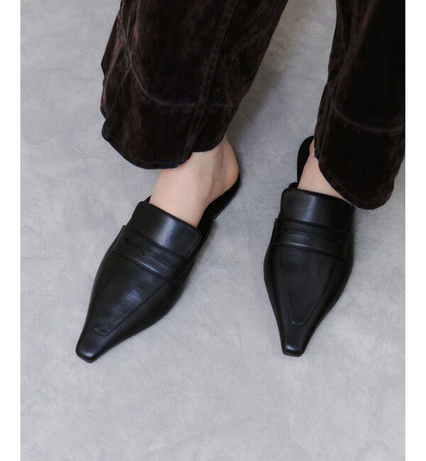 ADAM ET ROPE'「ローファーミュール」|サンダル|ブラック(01)