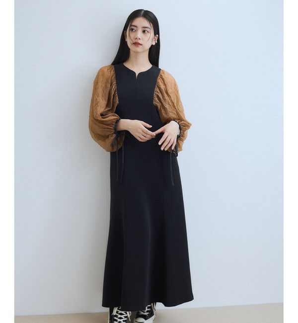 ADAM ET ROPE'「シアースリーブコンビドレス」|ドレス|