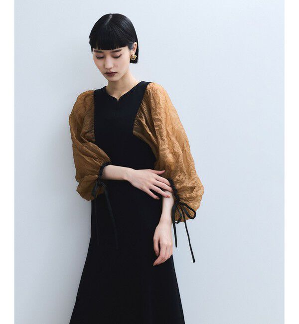 ADAM ET ROPE'「シアースリーブコンビドレス」|ドレス|