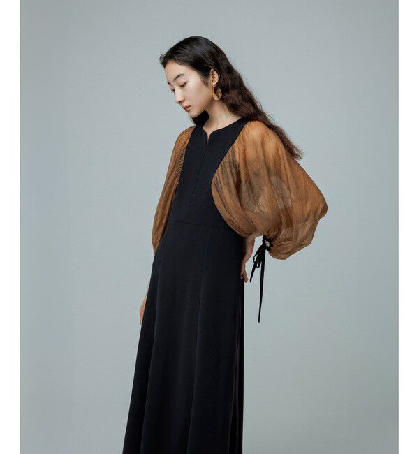 ADAM ET ROPE'「シアースリーブコンビドレス」|ドレス|