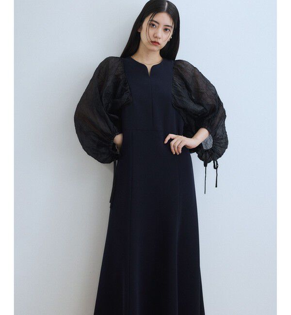 ADAM ET ROPE'「シアースリーブコンビドレス」|ドレス|ネイビー系(41)