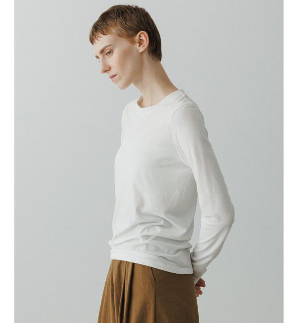 ADAM ET ROPE'「【EMOELLE】サイドシームレスロンT」|Tシャツ・カットソー|ホワイト(10)