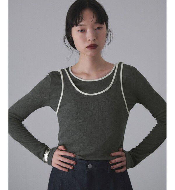 ADAM ET ROPE'「【サステナブル】タンクレイヤードトップス」|Tシャツ・カットソー|