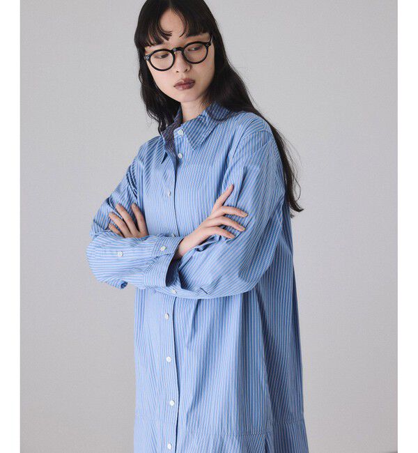 ADAM ET ROPE'「フレアーシャツワンピース」|ワンピース|