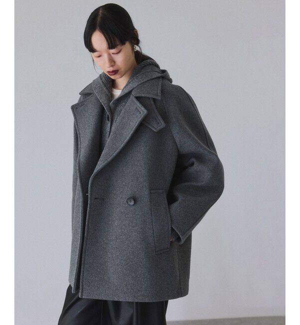 ADAM ET ROPE'「ウールボンディングミドルコート」|ステンカラーコート|