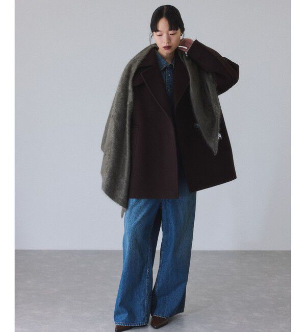 ADAM ET ROPE'「ウールボンディングミドルコート」|ステンカラーコート|