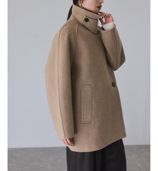 ADAM ET ROPE'「ウールボンディングミドルコート」|ステンカラーコート|