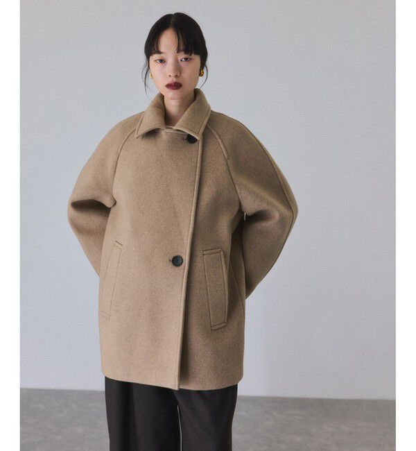 ADAM ET ROPE'「ウールボンディングミドルコート」|ステンカラーコート|