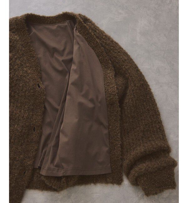 ADAM ET ROPE'「モヘヤウールニットカーディガンブルゾン」|カーディガン|