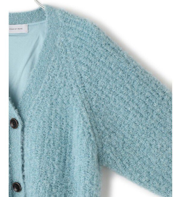 ADAM ET ROPE'「モヘヤウールニットカーディガンブルゾン」|カーディガン|