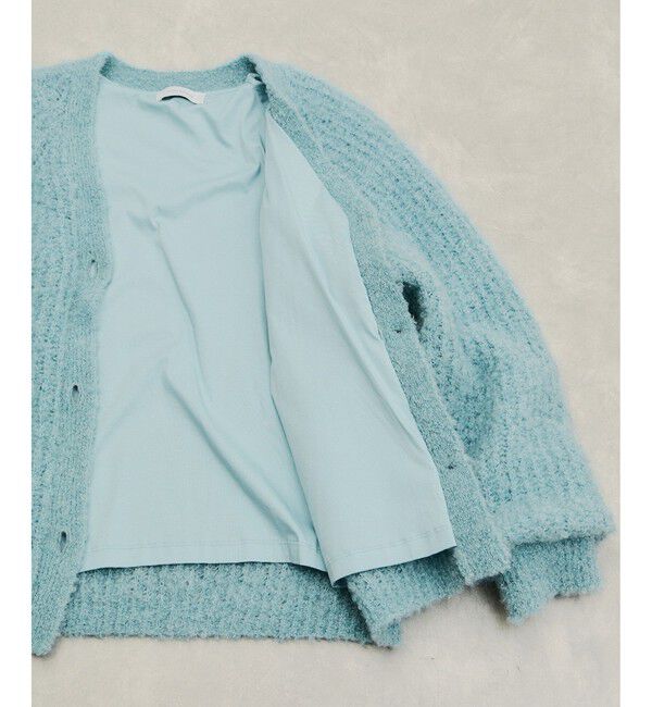 ADAM ET ROPE'「モヘヤウールニットカーディガンブルゾン」|カーディガン|