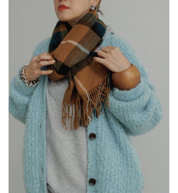 ADAM ET ROPE'「モヘヤウールニットカーディガンブルゾン」|カーディガン|