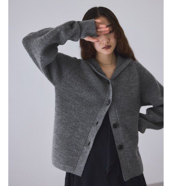 ADAM ET ROPE'「イタリアンウールフーディーカーディガン」|カーディガン|グレー(07)