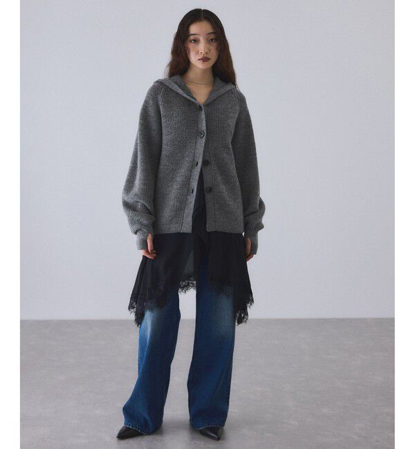 ADAM ET ROPE'「イタリアンウールフーディーカーディガン」|カーディガン|