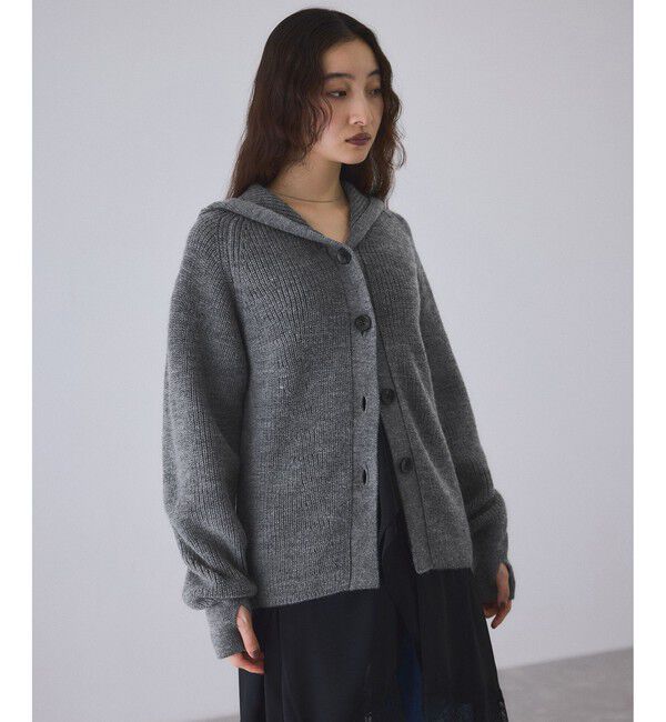 ADAM ET ROPE'「イタリアンウールフーディーカーディガン」|カーディガン|