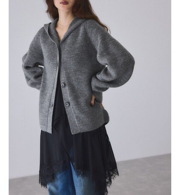 ADAM ET ROPE'「イタリアンウールフーディーカーディガン」|カーディガン|