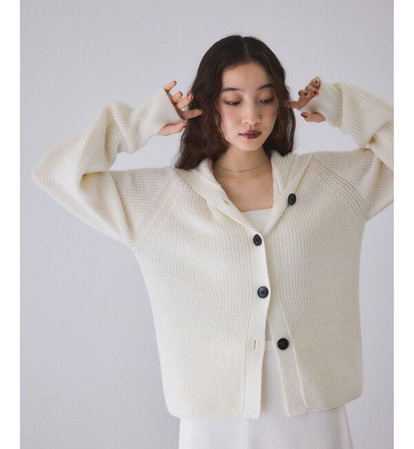 ADAM ET ROPE'「イタリアンウールフーディーカーディガン」|カーディガン|