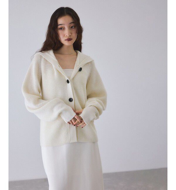 ADAM ET ROPE'「イタリアンウールフーディーカーディガン」|カーディガン|