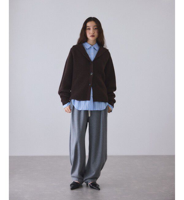 ADAM ET ROPE'「イタリアンウールフーディーカーディガン」|カーディガン|