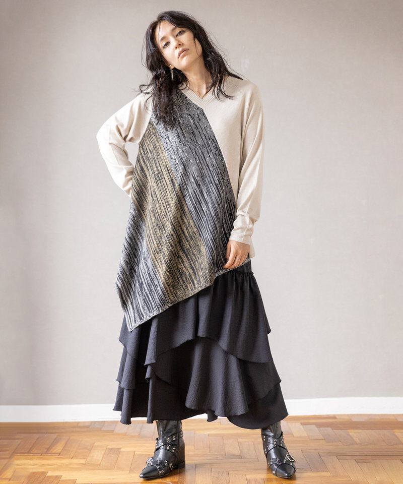  「アシンメトリーニットプルオーバー」|ニット・セーター|