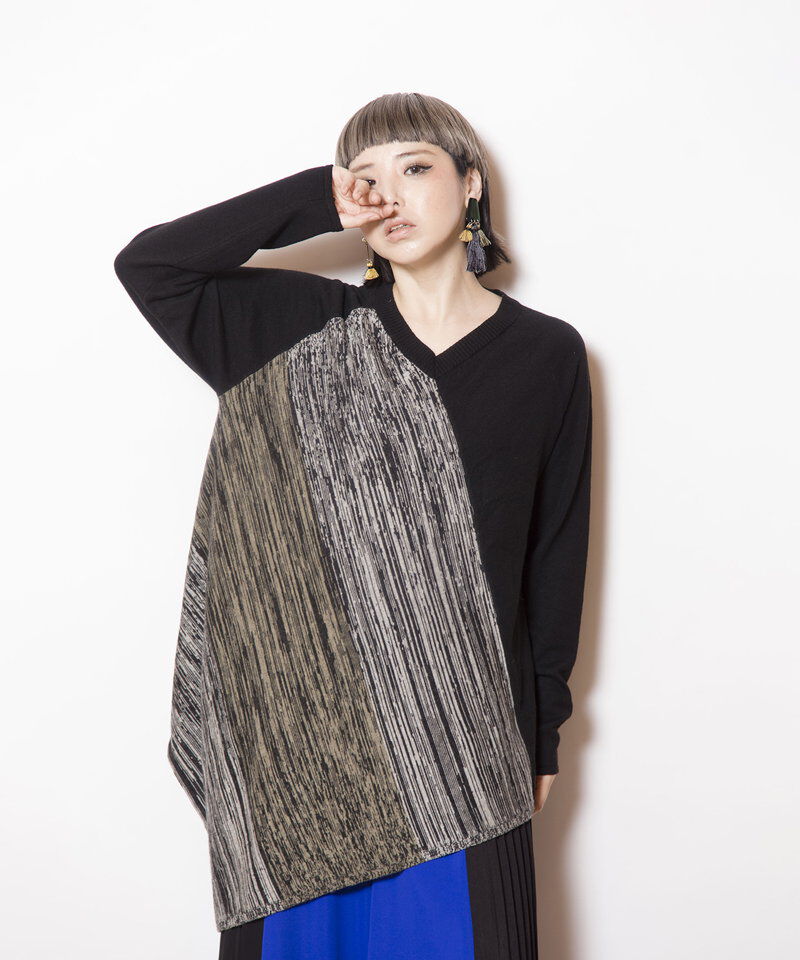  「アシンメトリーニットプルオーバー」|ニット・セーター|