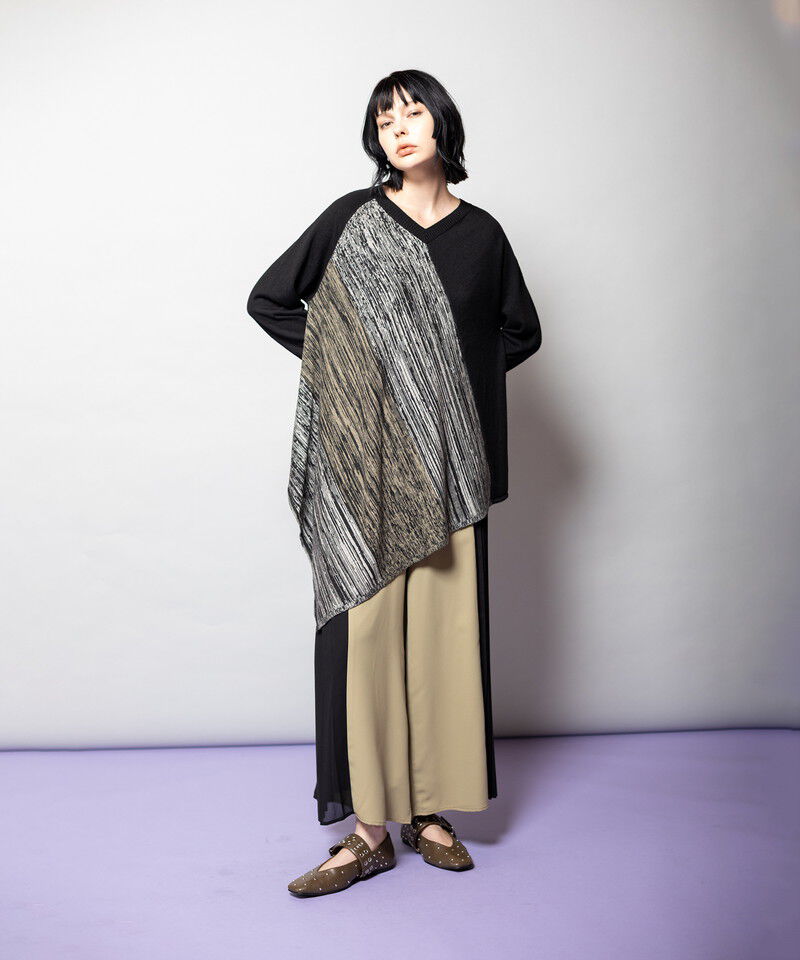  「アシンメトリーニットプルオーバー」|ニット・セーター|