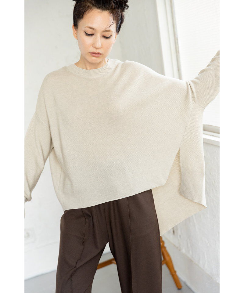  「2WAYアシンメトリーニットプルオーバー」|ニット・セーター|
