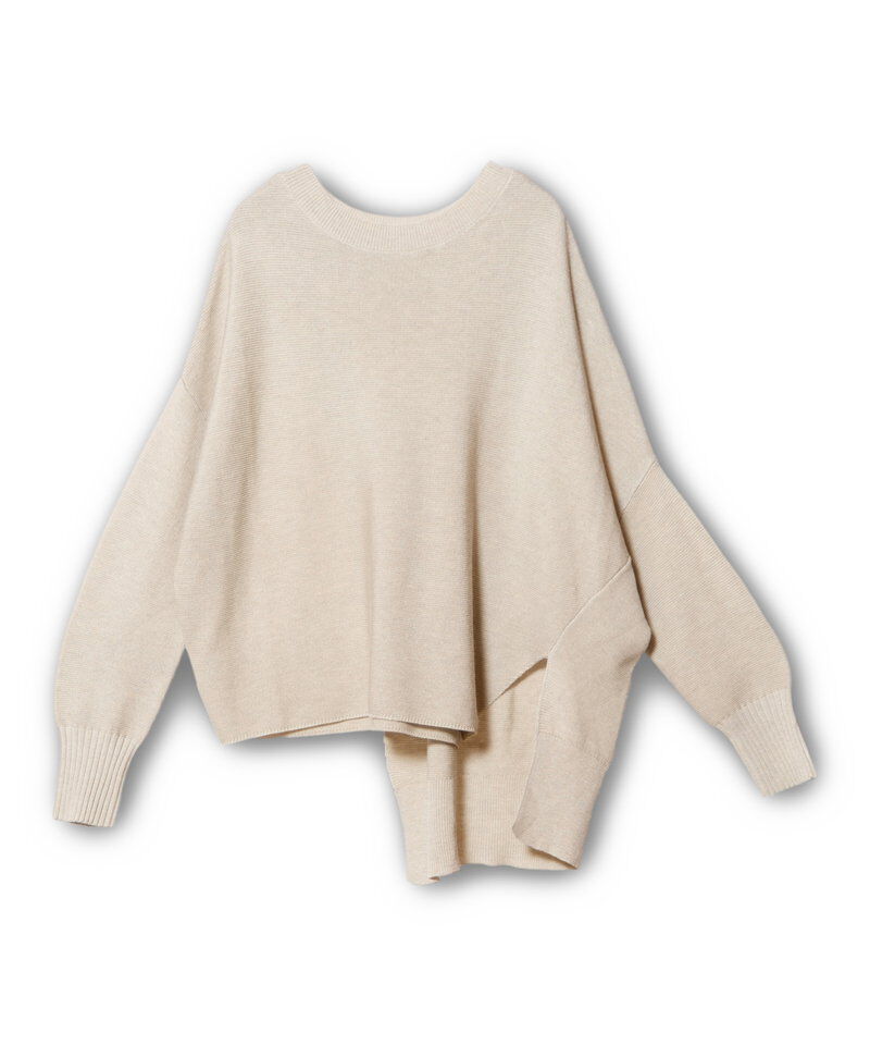  「2WAYアシンメトリーニットプルオーバー」|ニット・セーター|