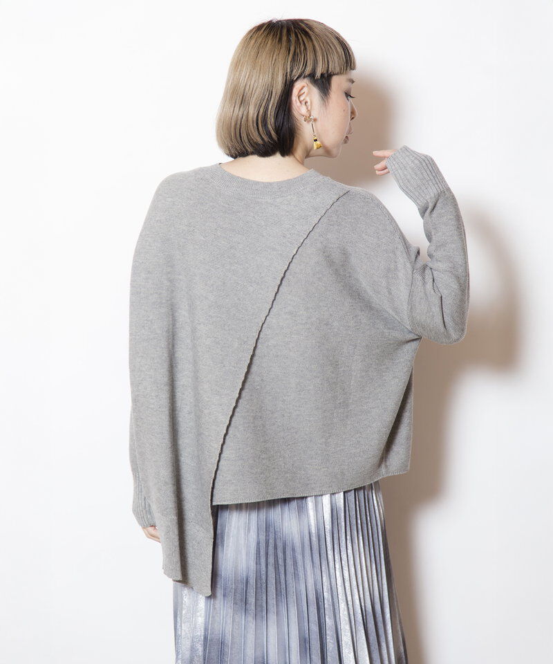  「2WAYアシンメトリーニットプルオーバー」|ニット・セーター|