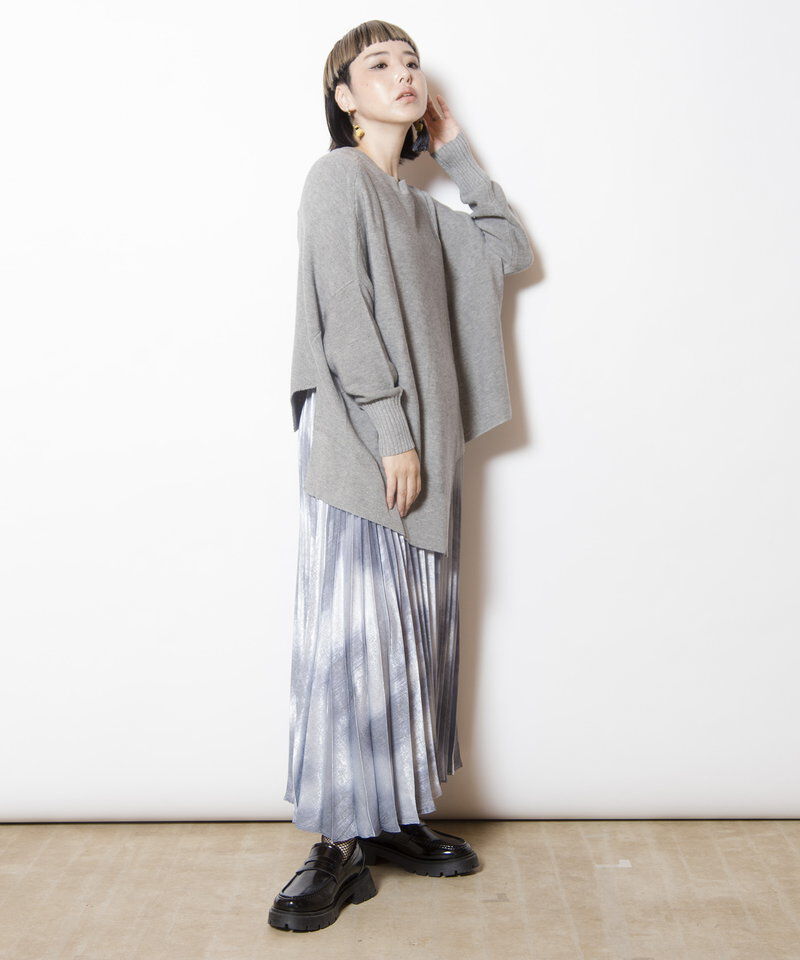  「2WAYアシンメトリーニットプルオーバー」|ニット・セーター|
