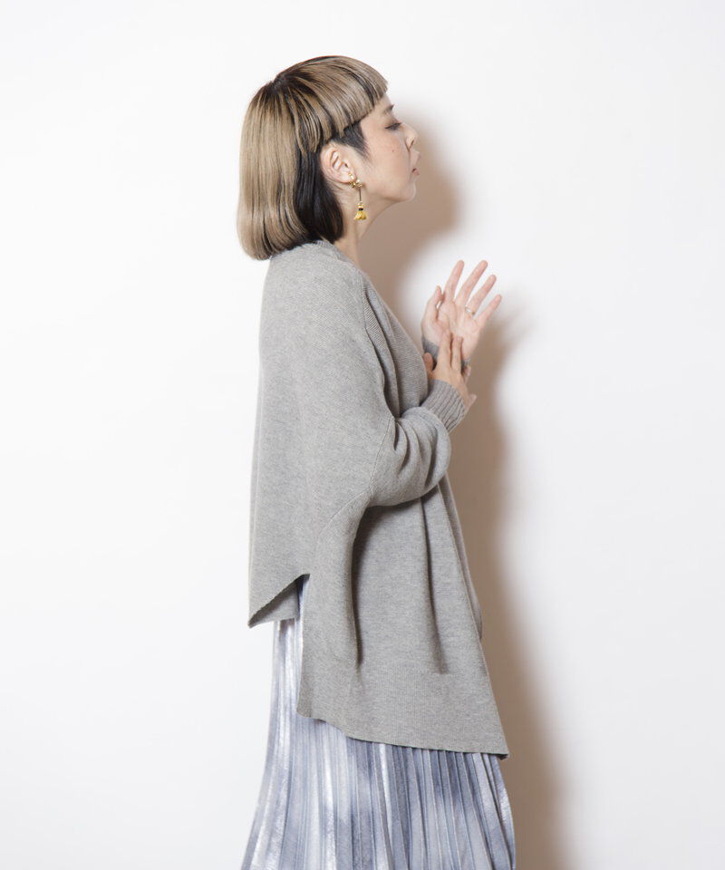  「2WAYアシンメトリーニットプルオーバー」|ニット・セーター|