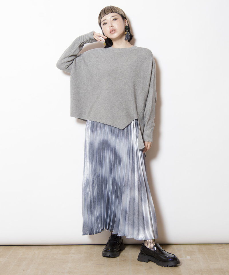  「2WAYアシンメトリーニットプルオーバー」|ニット・セーター|