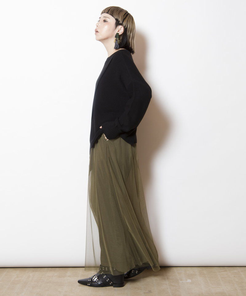  「2WAYアシンメトリーニットプルオーバー」|ニット・セーター|