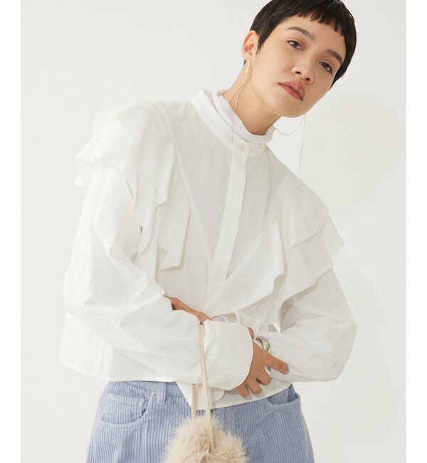 THE PAUSE「【THE PAUSE】フリルショートシャツ」|シャツ・ブラウス|