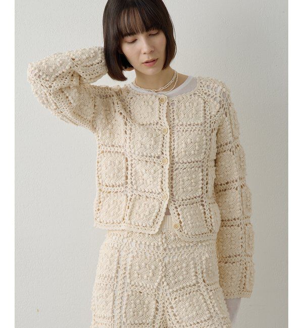  「ハンドクロシェカーデ」|ニット・セーター|