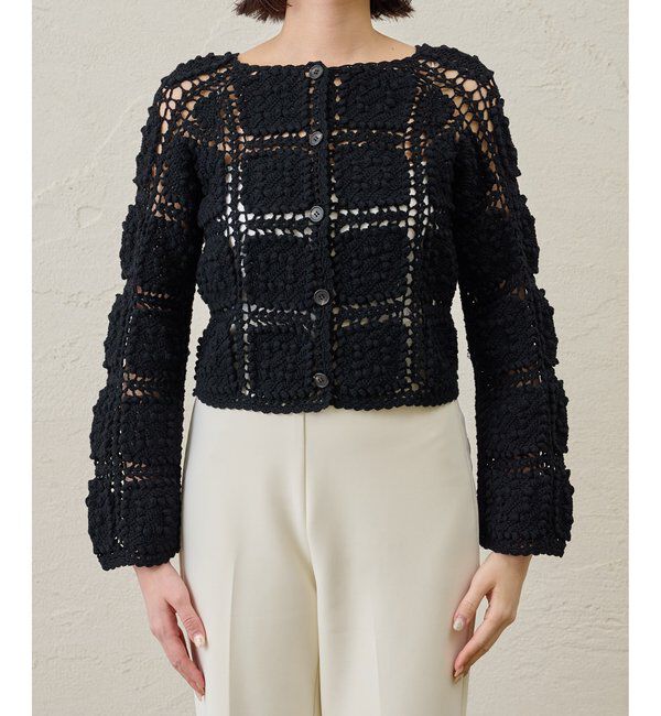  「ハンドクロシェカーデ」|ニット・セーター|