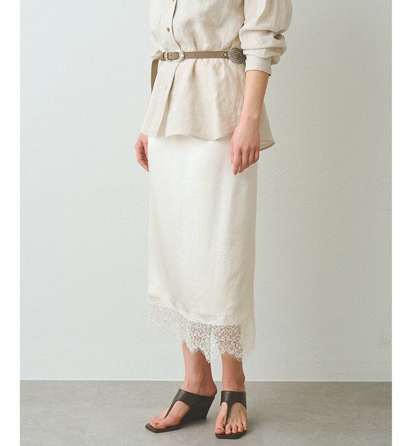  「サテンレーススカート」|スカート|