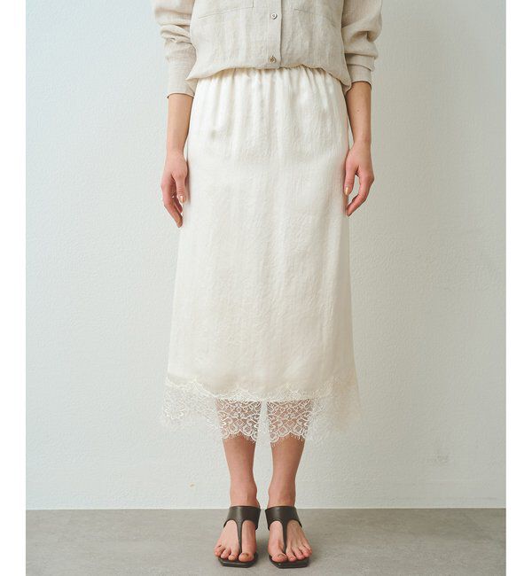  「サテンレーススカート」|スカート|