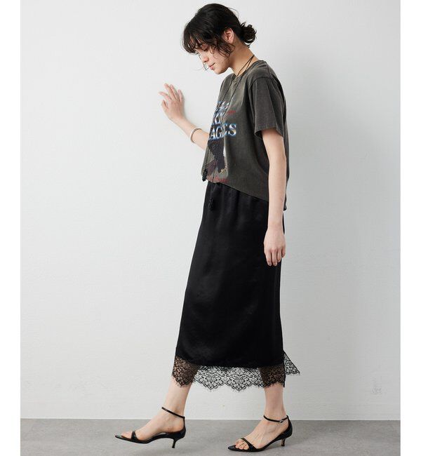  「サテンレーススカート」|スカート|