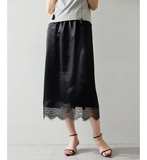  「サテンレーススカート」|スカート|