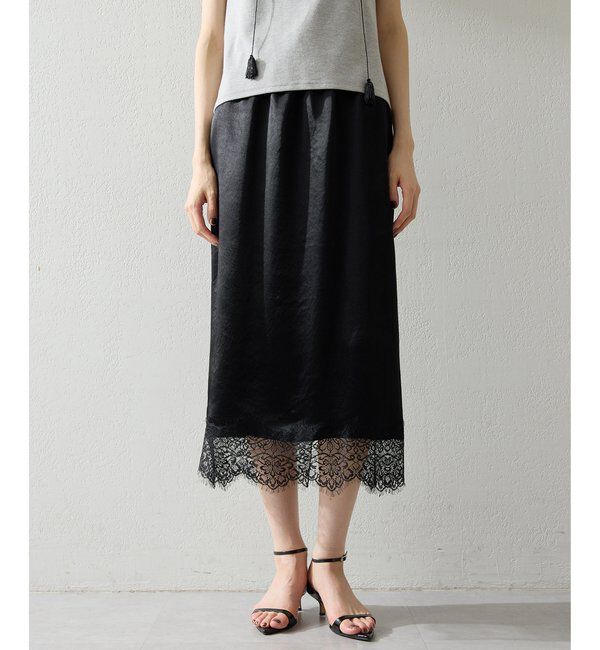  「サテンレーススカート」|スカート|