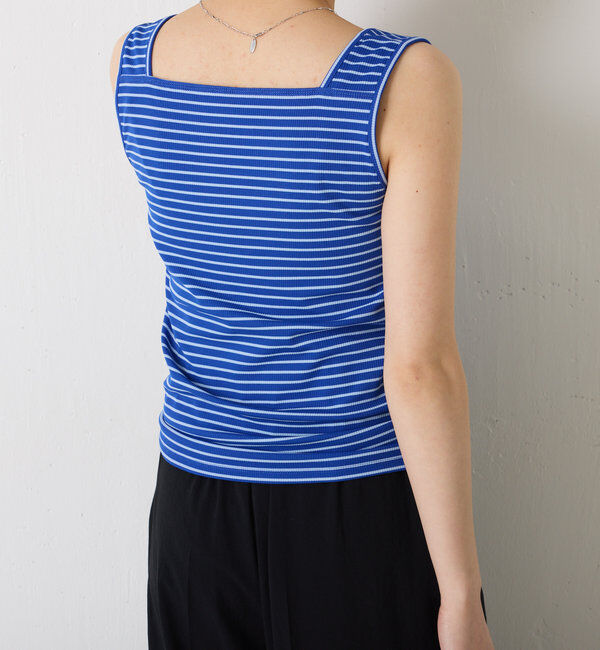  「 シアー切り替えスクエアタンクトップ」|Tシャツ・カットソー|