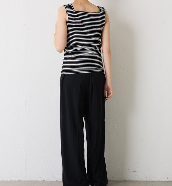  「 シアー切り替えスクエアタンクトップ」|Tシャツ・カットソー|