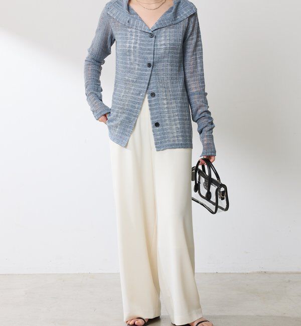  「Q.anos シアーチェック4WAYカーディガン」|Tシャツ・カットソー|