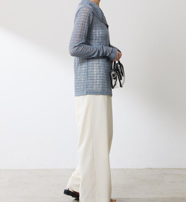  「Q.anos シアーチェック4WAYカーディガン」|Tシャツ・カットソー|