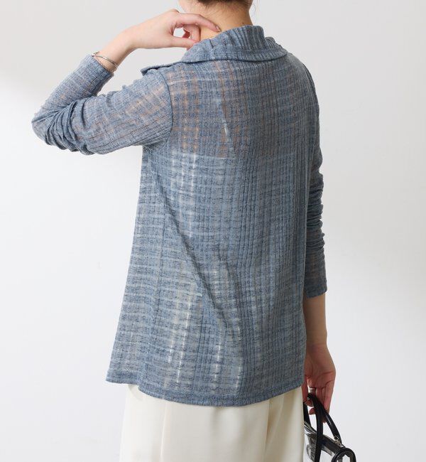  「Q.anos シアーチェック4WAYカーディガン」|Tシャツ・カットソー|