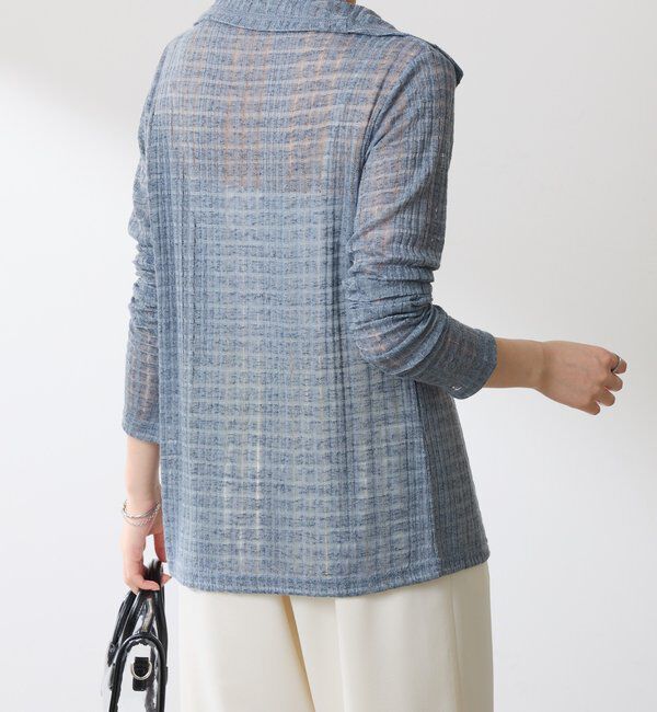  「Q.anos シアーチェック4WAYカーディガン」|Tシャツ・カットソー|