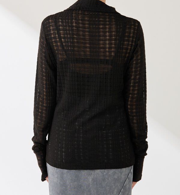  「Q.anos シアーチェック4WAYカーディガン」|Tシャツ・カットソー|