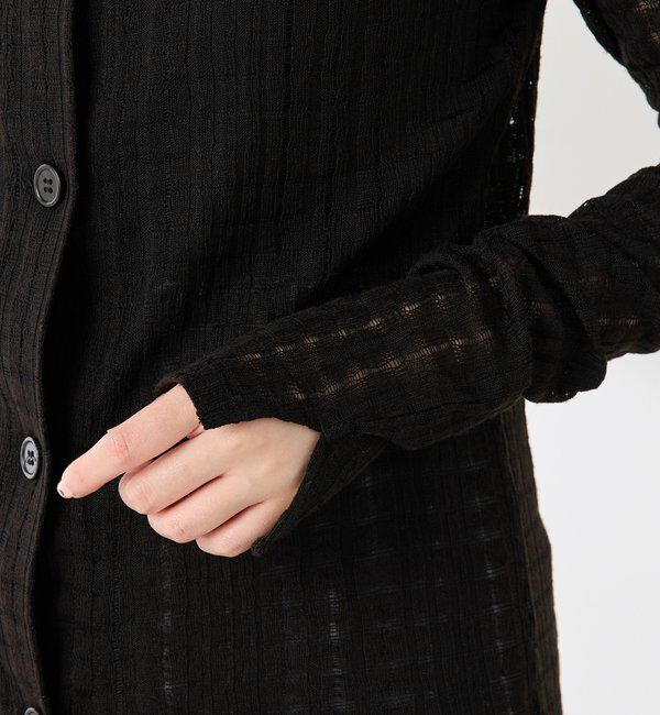  「Q.anos シアーチェック4WAYカーディガン」|Tシャツ・カットソー|