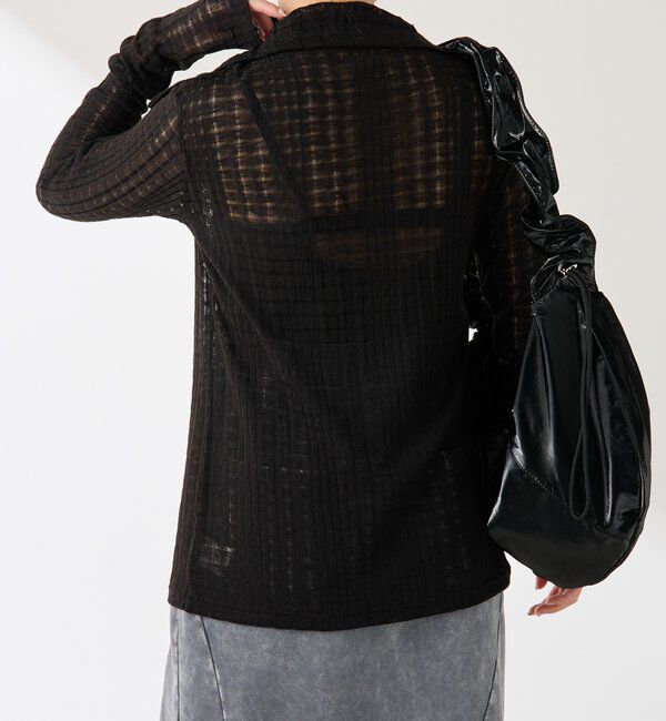  「Q.anos シアーチェック4WAYカーディガン」|Tシャツ・カットソー|